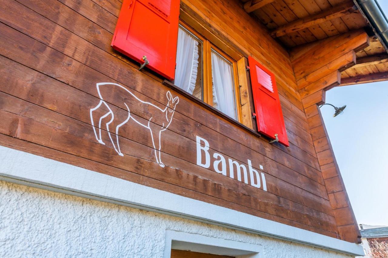 Chalet Bambi "Marchenhaft" Lägenhet Grächen Exteriör bild
